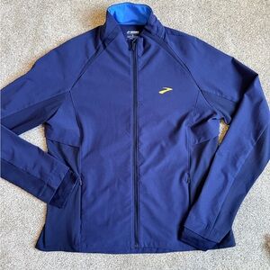 Brooks Women’s Fusion Hybrid Navy Blue Jacket | Size Large